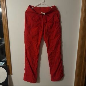 Red wide leg dance studio pants